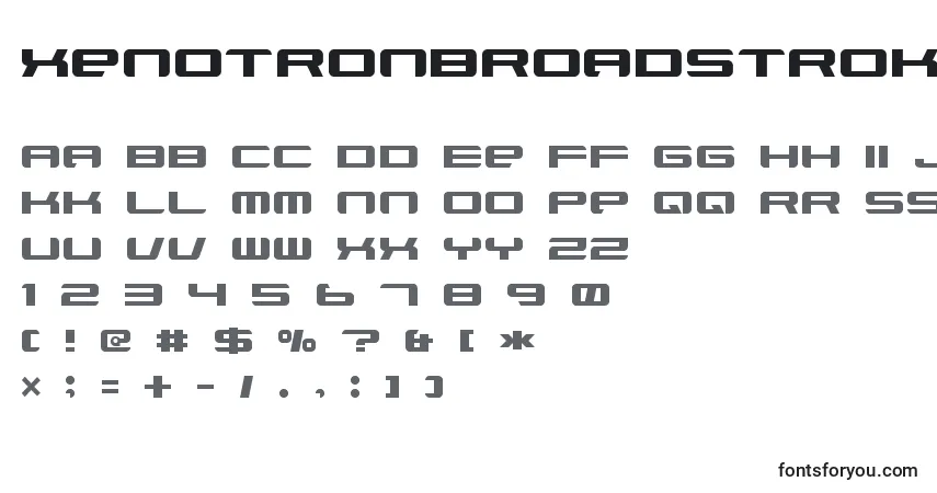 Шрифт XenotronBroadstroke – алфавит, цифры, специальные символы