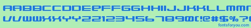 Fonte XenotronBroadstroke – fontes azuis em um fundo verde