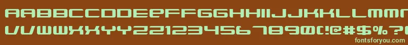 XenotronBroadstroke Font – Green Fonts on Brown Background