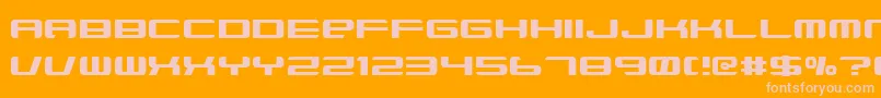 XenotronBroadstroke-fontti – vaaleanpunaiset fontit oranssilla taustalla