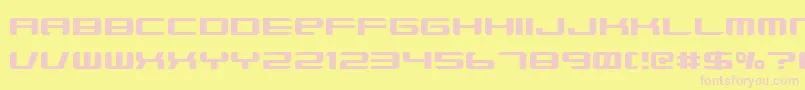 XenotronBroadstroke-fontti – vaaleanpunaiset fontit keltaisella taustalla