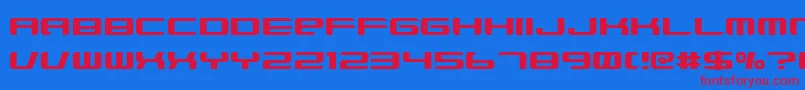 XenotronBroadstroke Font – Red Fonts on Blue Background