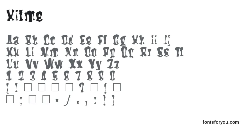 Schriftart Hitme – Alphabet, Zahlen, spezielle Symbole