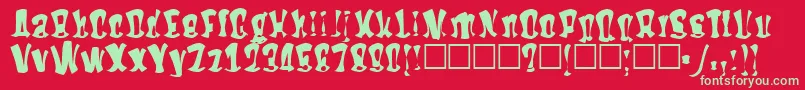 Hitme Font – Green Fonts on Red Background
