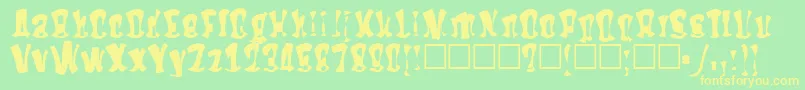 Hitme-fontti – keltaiset fontit vihreällä taustalla