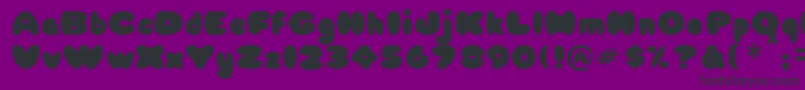 フォントBabycakes – 紫の背景に黒い文字