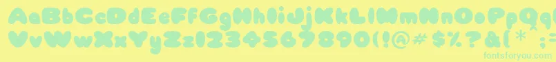 Babycakes Font – Green Fonts on Yellow Background