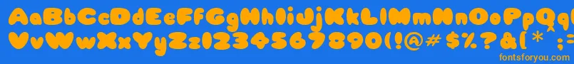Babycakes Font – Orange Fonts on Blue Background