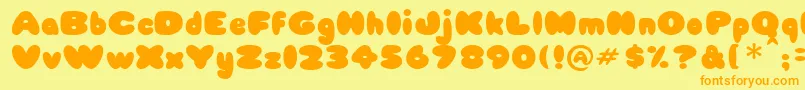 Babycakes Font – Orange Fonts on Yellow Background