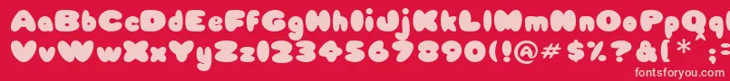 Babycakes Font – Pink Fonts on Red Background