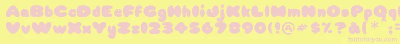 Babycakes-fontti – vaaleanpunaiset fontit keltaisella taustalla