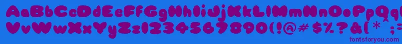 Babycakes Font – Purple Fonts on Blue Background