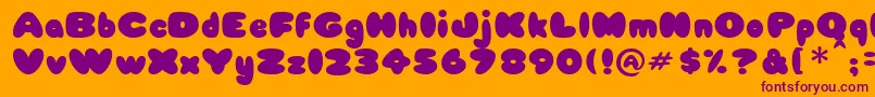 Babycakes-Schriftart – Violette Schriften auf orangefarbenem Hintergrund