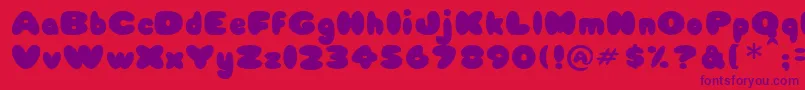 Babycakes Font – Purple Fonts on Red Background