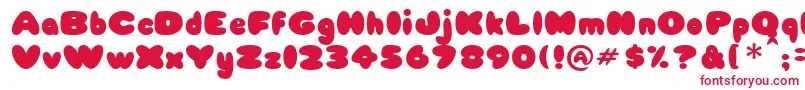 フォントBabycakes – 白い背景に赤い文字