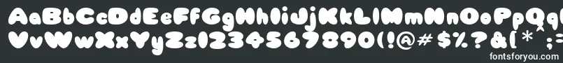 Babycakes-fontti – valkoiset fontit mustalla taustalla