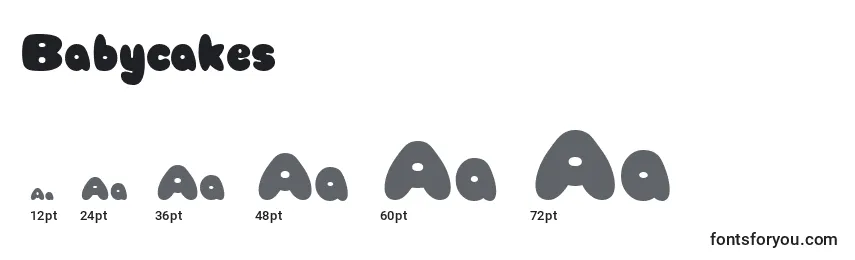 Babycakes Font Sizes