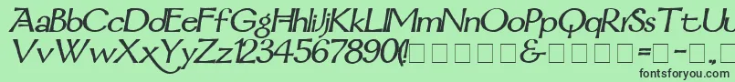 MordredDemiBoldItalic Font – Black Fonts on Green Background