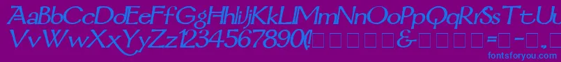MordredDemiBoldItalic-Schriftart – Blaue Schriften auf violettem Hintergrund
