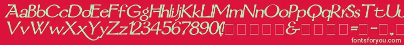 MordredDemiBoldItalic Font – Green Fonts on Red Background