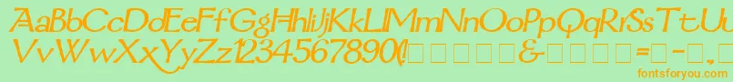 MordredDemiBoldItalic Font – Orange Fonts on Green Background