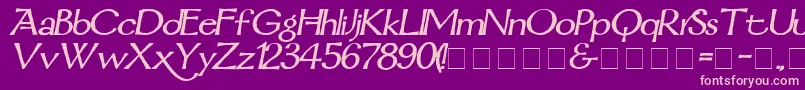 MordredDemiBoldItalic Font – Pink Fonts on Purple Background