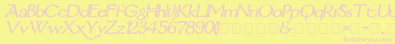 MordredDemiBoldItalic Font – Pink Fonts on Yellow Background