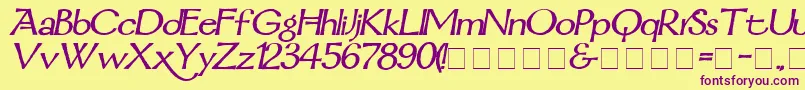 MordredDemiBoldItalic Font – Purple Fonts on Yellow Background