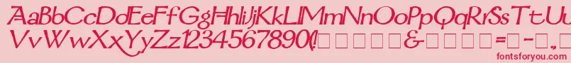 MordredDemiBoldItalic Font – Red Fonts on Pink Background