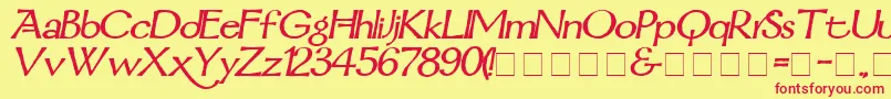 MordredDemiBoldItalic Font – Red Fonts on Yellow Background