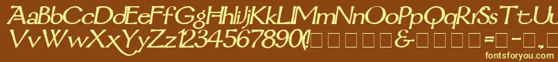 MordredDemiBoldItalic Font – Yellow Fonts on Brown Background