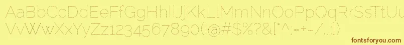 RalewaydotsRegular Font – Brown Fonts on Yellow Background