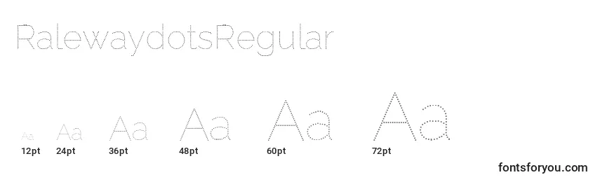 RalewaydotsRegular Font Sizes