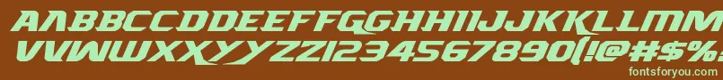 Borgsquadexpandital Font – Green Fonts on Brown Background