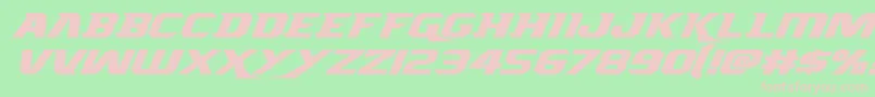 フォントBorgsquadexpandital – 緑の背景にピンクのフォント