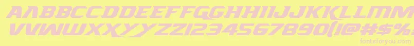 Borgsquadexpandital Font – Pink Fonts on Yellow Background