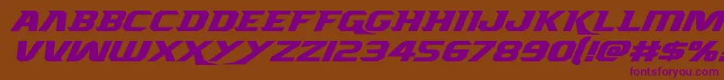 Borgsquadexpandital Font – Purple Fonts on Brown Background