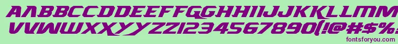 Borgsquadexpandital Font – Purple Fonts on Green Background