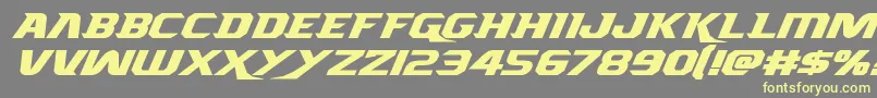 Borgsquadexpandital Font – Yellow Fonts on Gray Background
