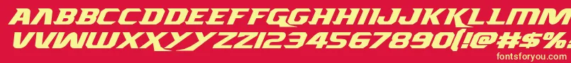 Borgsquadexpandital Font – Yellow Fonts on Red Background