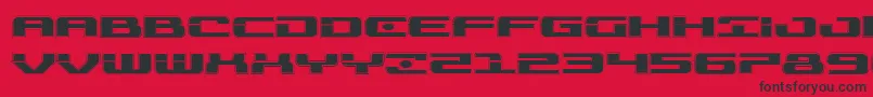 フォントTroopersacadexpand – 赤い背景に黒い文字