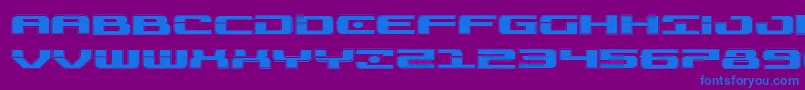 Troopersacadexpand-Schriftart – Blaue Schriften auf violettem Hintergrund