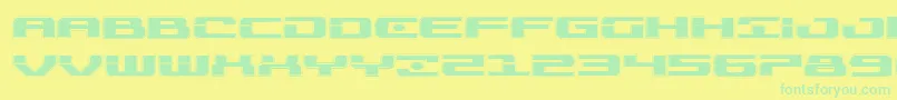 Troopersacadexpand-Schriftart – Grüne Schriften auf gelbem Hintergrund