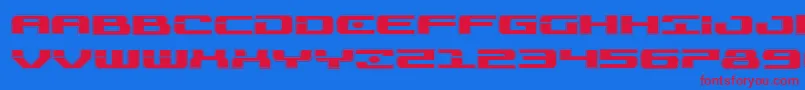 フォントTroopersacadexpand – 赤い文字の青い背景