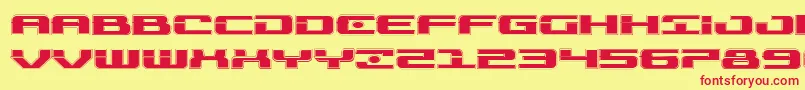 フォントTroopersacadexpand – 赤い文字の黄色い背景