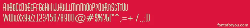 HuxleycapsBold Font – Green Fonts on Red Background