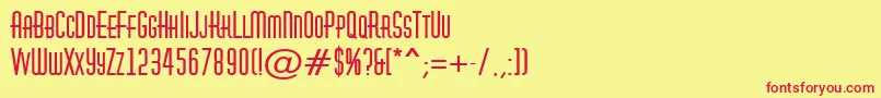 HuxleycapsBold Font – Red Fonts on Yellow Background