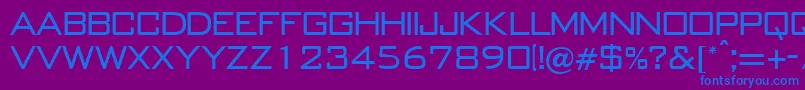 フォントBankgothicRegularDb – 紫色の背景に青い文字