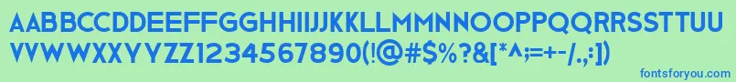 Czcionka GeBody – niebieskie czcionki na zielonym tle