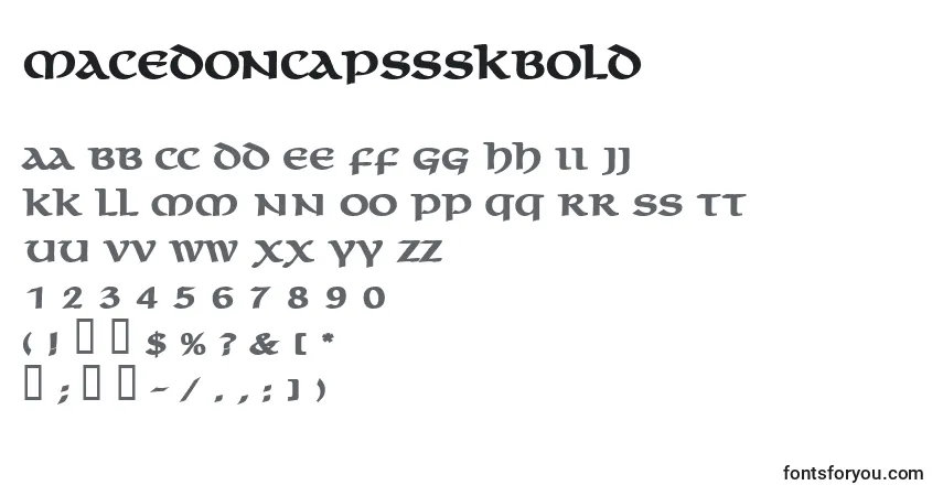 A fonte MacedoncapssskBold – alfabeto, números, caracteres especiais